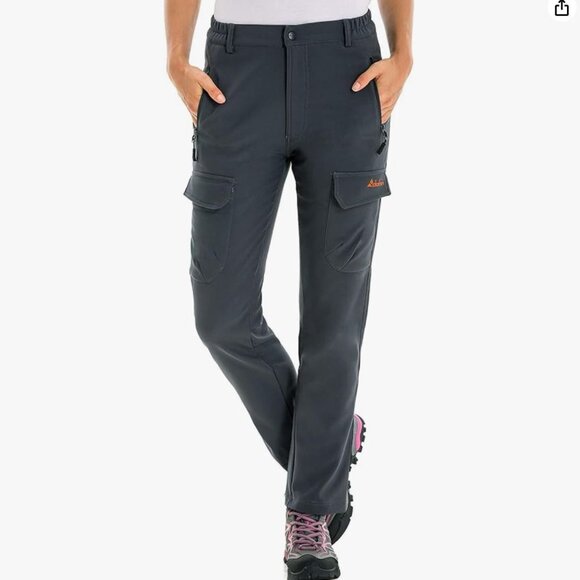 Clothin GREEN Fleece-Lined Soft-Shell Cargo Pants Water-Repellent, Insulated 6 - Picture 1 of 13